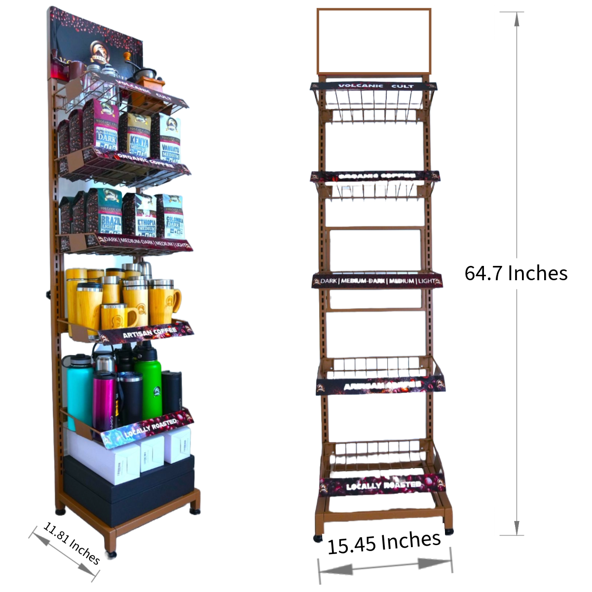 Floor Display Stand Rack Organizer for Grocery Stores, Supermarkets, Retail Vendors, Bookstores, Exhibitions, and Drugstores – Ideal for Coffee Beans, Tea Bags, Snacks, Beverages & More